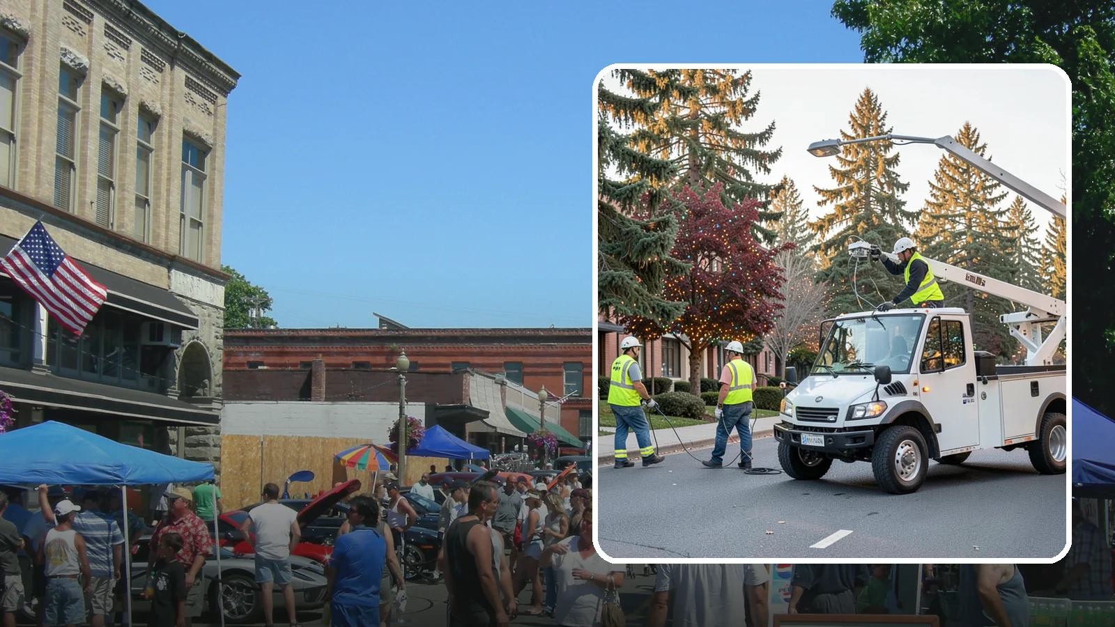 Holiday Lighting in Snohomish, Snohomish County, WA - Seasonal installation, maintenance, and removal of civic holiday lighting for downtowns and public spaces.