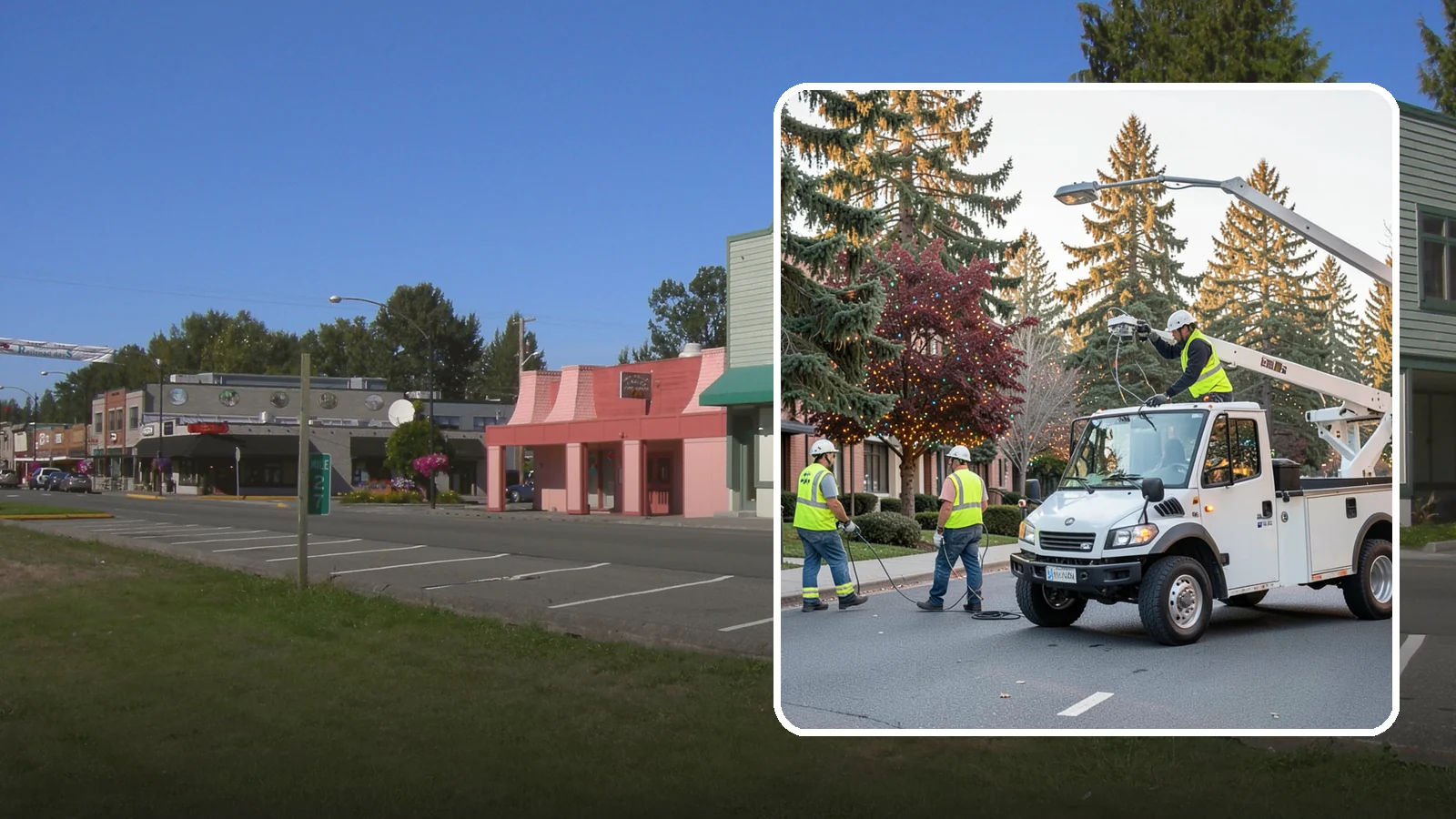 Holiday Lighting in Snoqualmie, King County, WA - Seasonal installation, maintenance, and removal of civic holiday lighting for downtowns and public spaces.