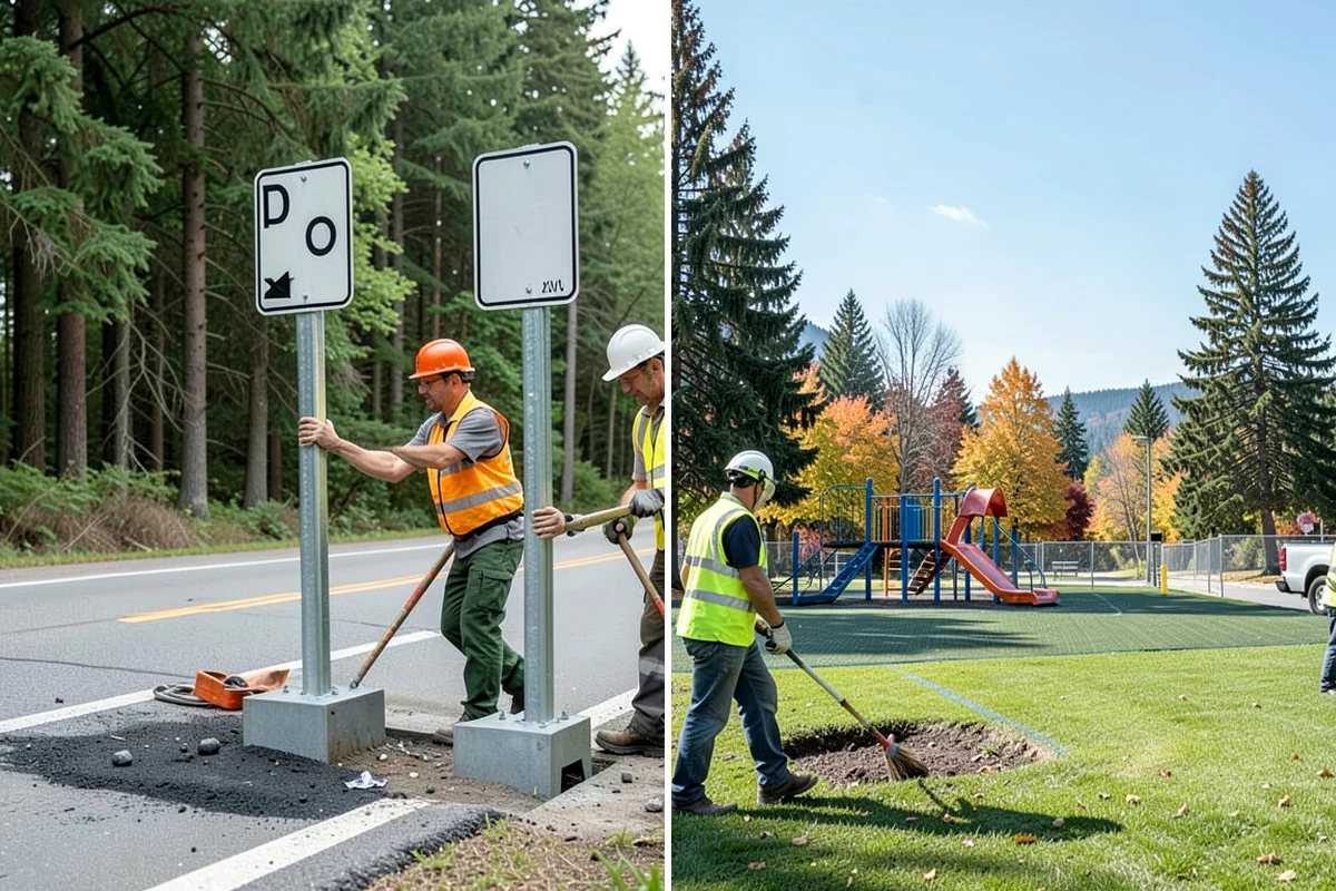 Holiday Lighting in Snoqualmie, King County, WA - Plan display layout, power sources, and attachment points