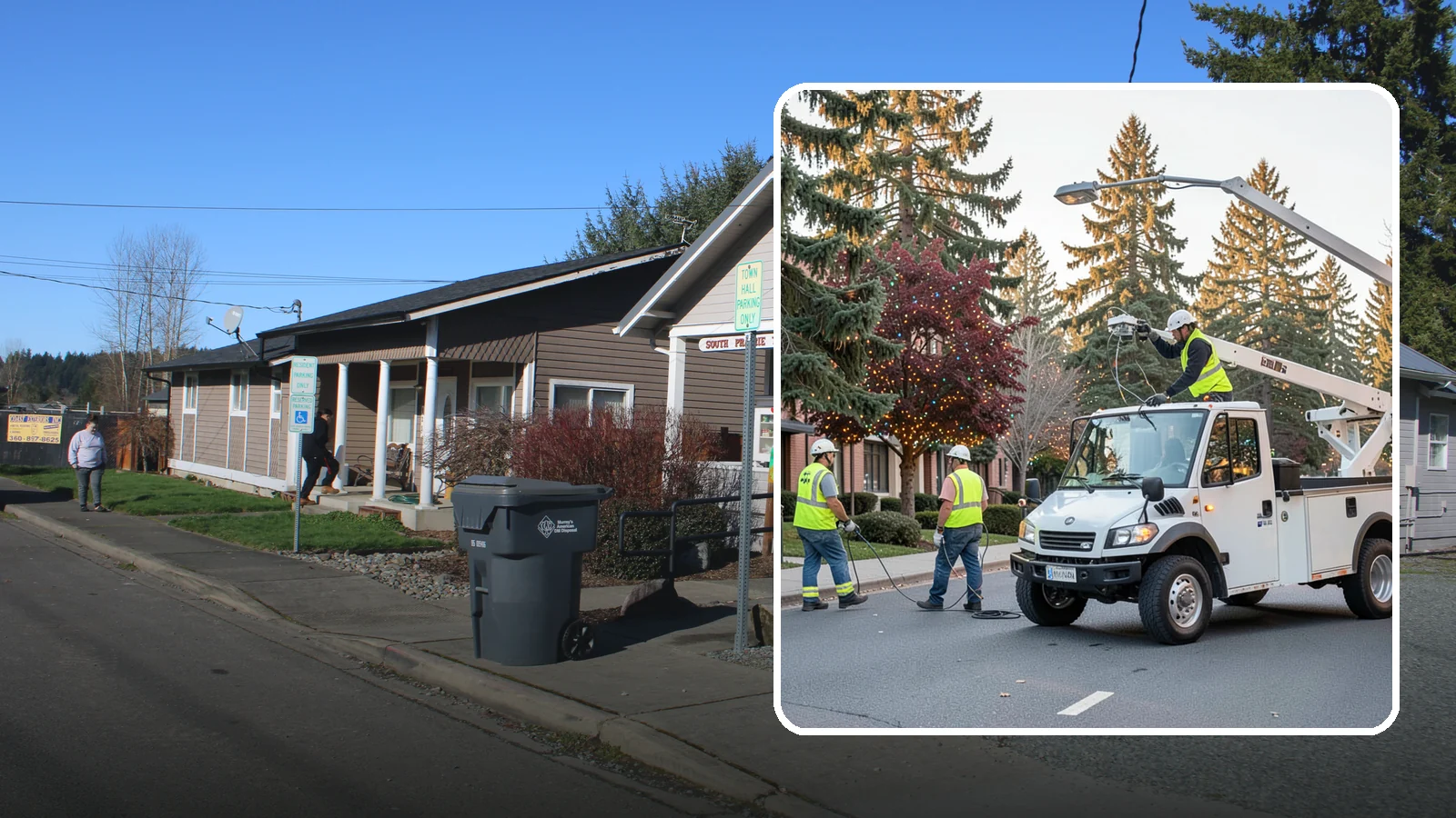 Holiday Lighting in South Prairie, Pierce County, WA - Seasonal installation, maintenance, and removal of civic holiday lighting for downtowns and public spaces.