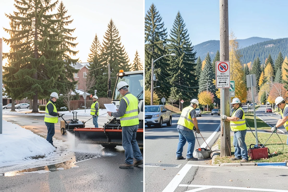 Holiday Lighting in Sumner, Pierce County, WA - Plan display layout, power sources, and attachment points