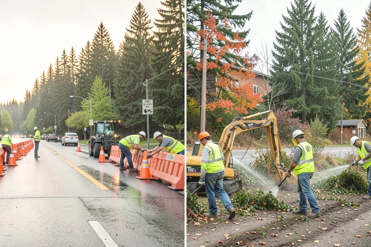 Holiday Lighting in Yarrow Point, King County, WA - Plan display layout, power sources, and attachment points
