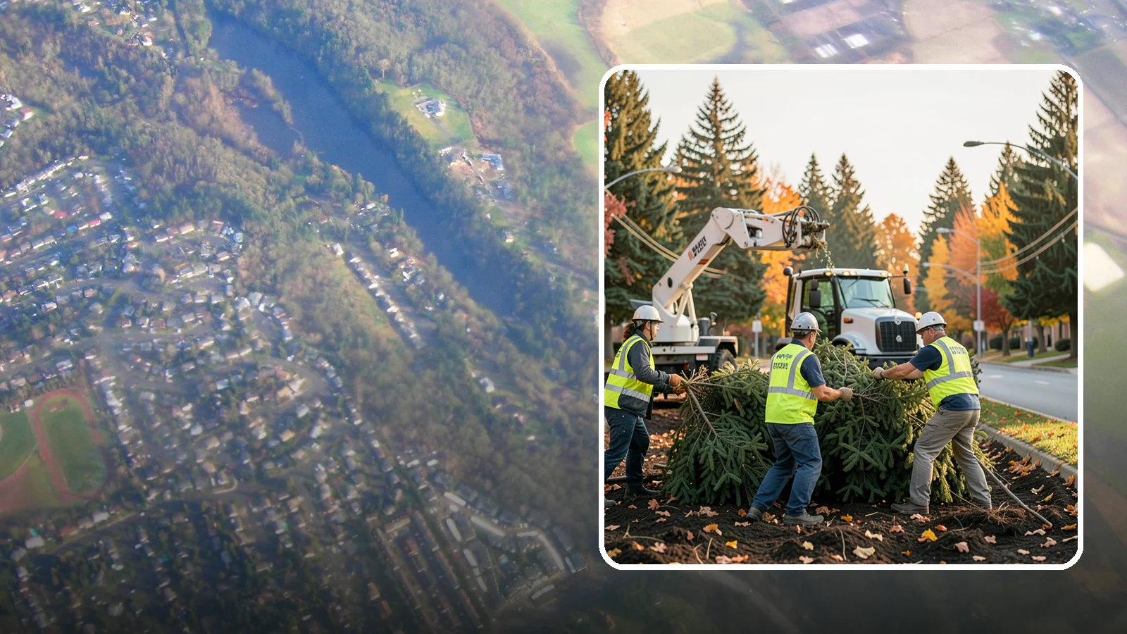 Holiday Tree Recycling in Algona, King County, WA - Post-holiday collection and recycling of Christmas trees into mulch or compost.
