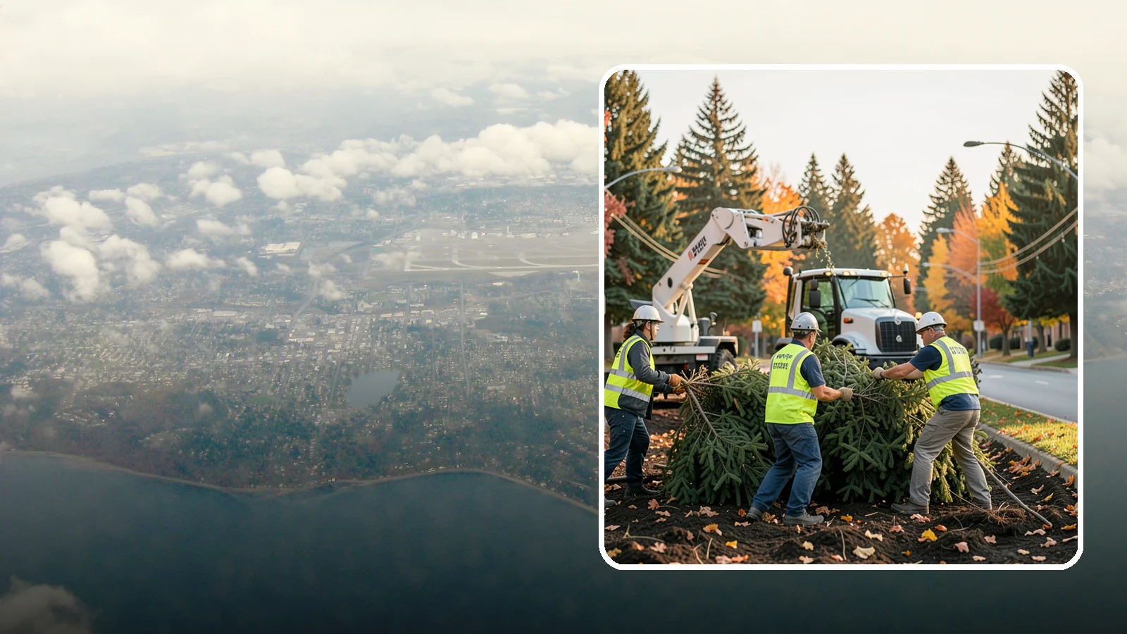 Holiday Tree Recycling in Burien, King County, WA - Post-holiday collection and recycling of Christmas trees into mulch or compost.