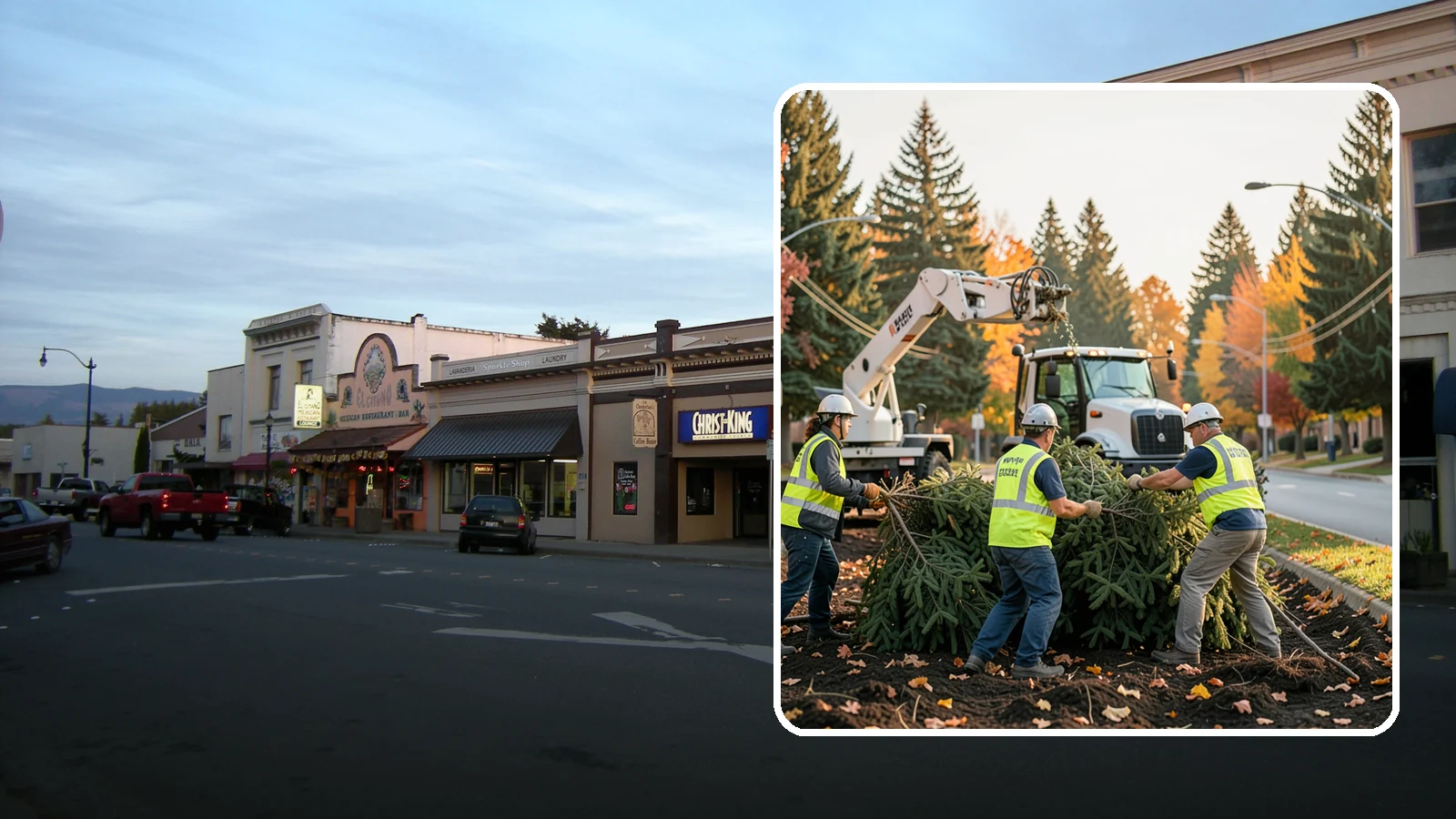 Holiday Tree Recycling in Burlington, Skagit County, WA - Post-holiday collection and recycling of Christmas trees into mulch or compost.