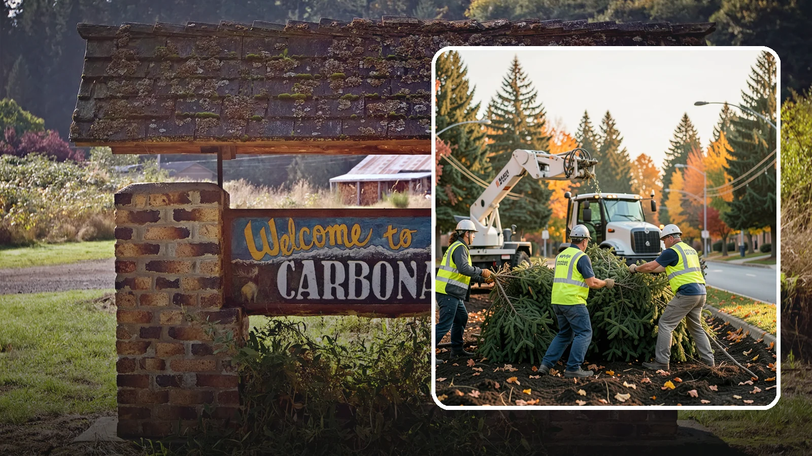 Holiday Tree Recycling in Carbonado, Pierce County, WA - Post-holiday collection and recycling of Christmas trees into mulch or compost.