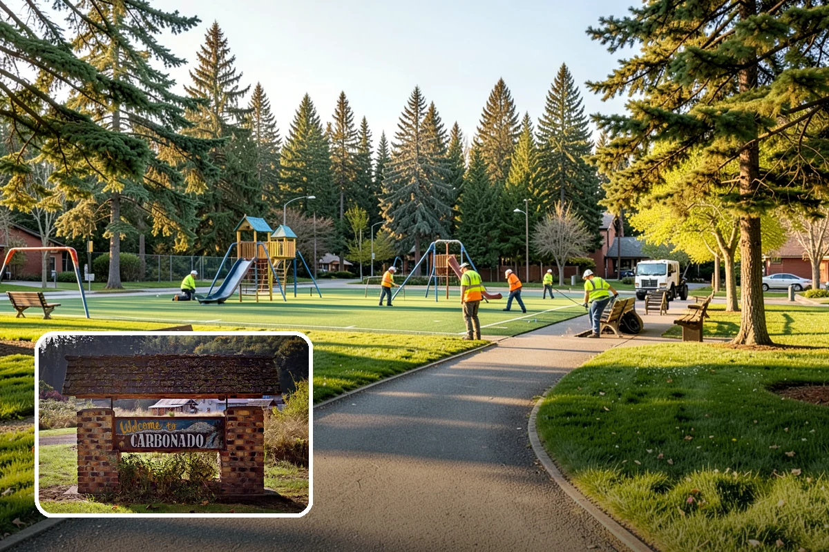 Holiday Tree Recycling in Carbonado, Pierce County, WA - Trees diverted from landfill