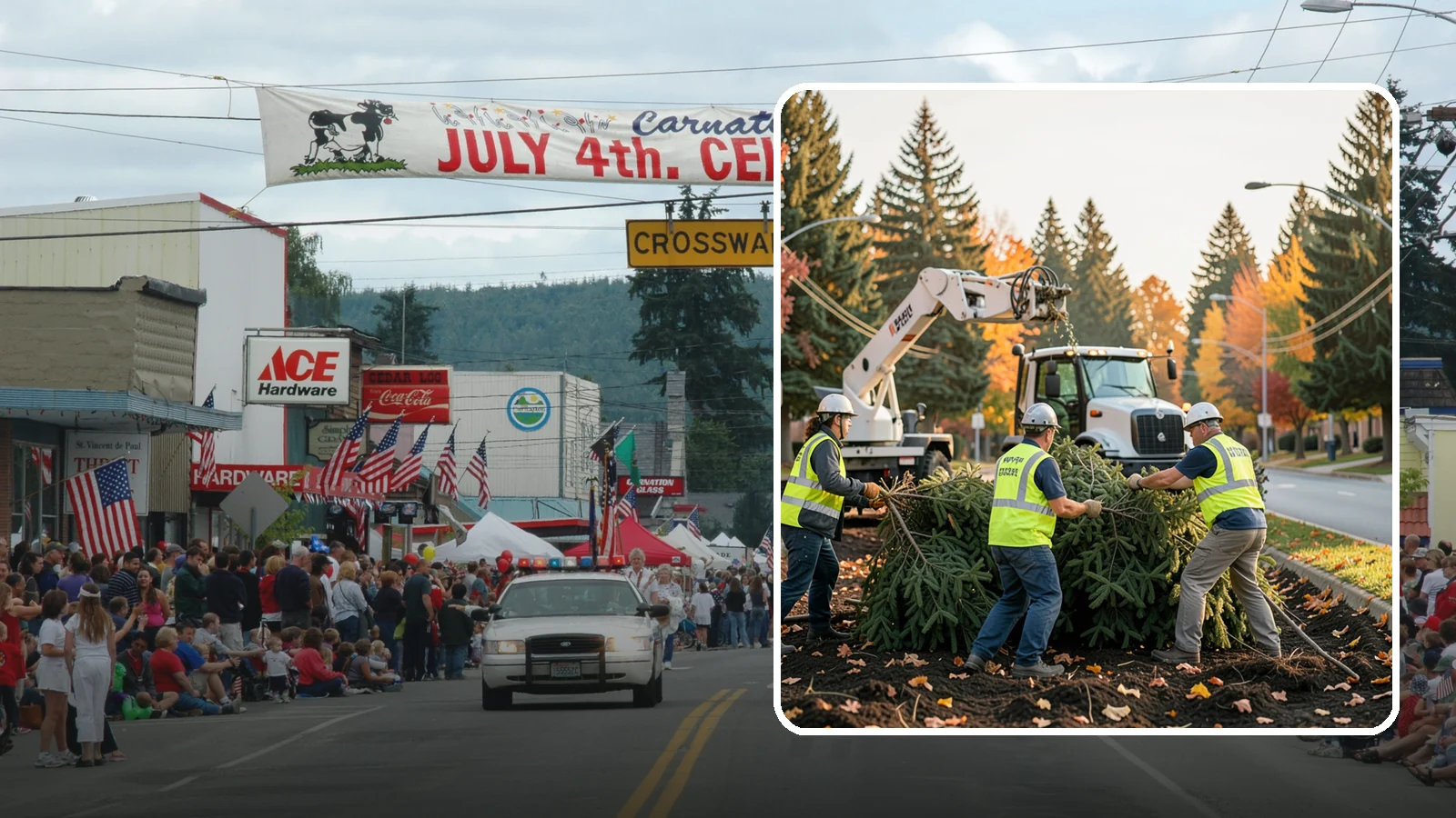 Holiday Tree Recycling in Carnation, King County, WA - Post-holiday collection and recycling of Christmas trees into mulch or compost.