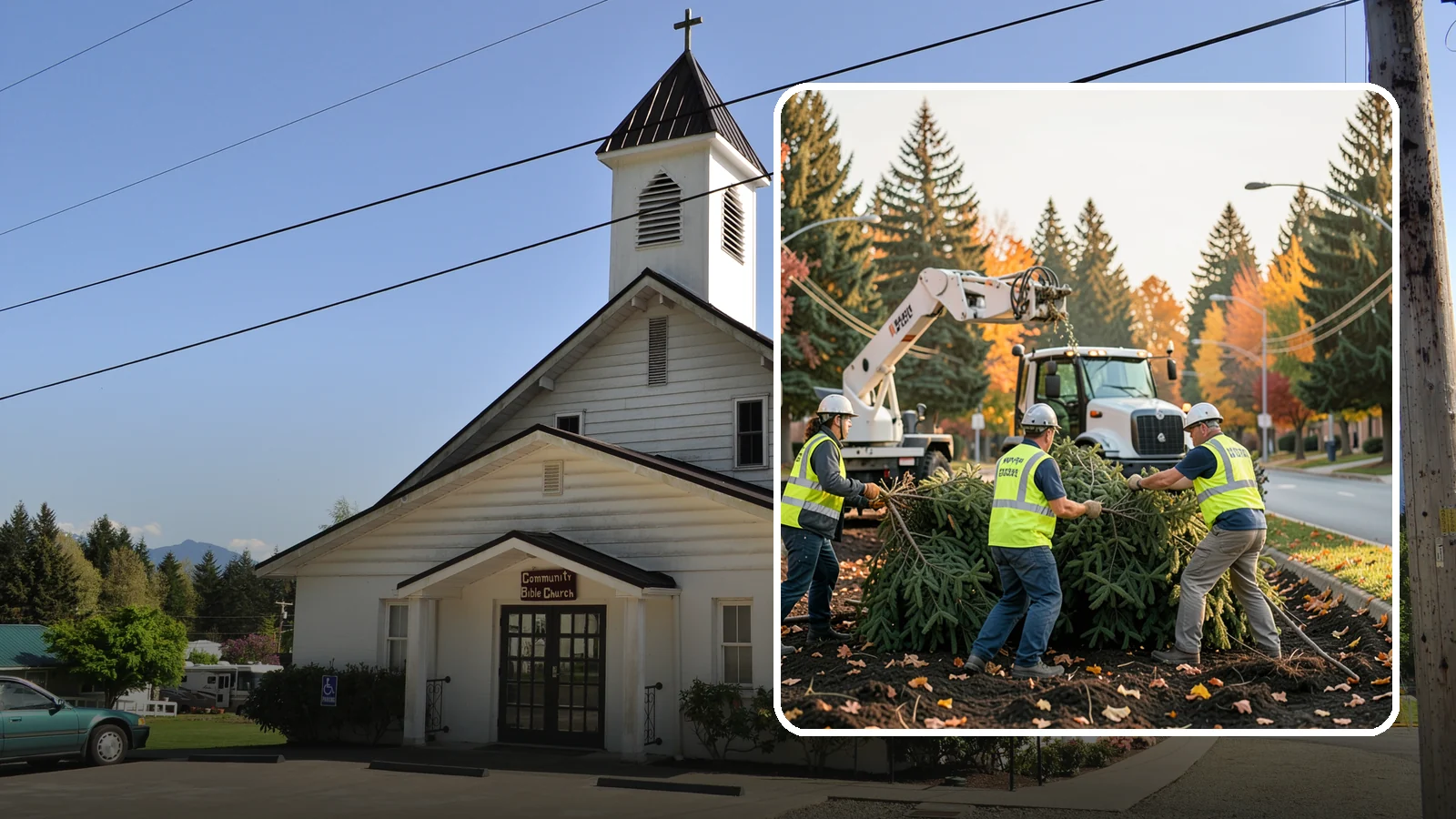 Holiday Tree Recycling in Concrete, Skagit County, WA - Post-holiday collection and recycling of Christmas trees into mulch or compost.