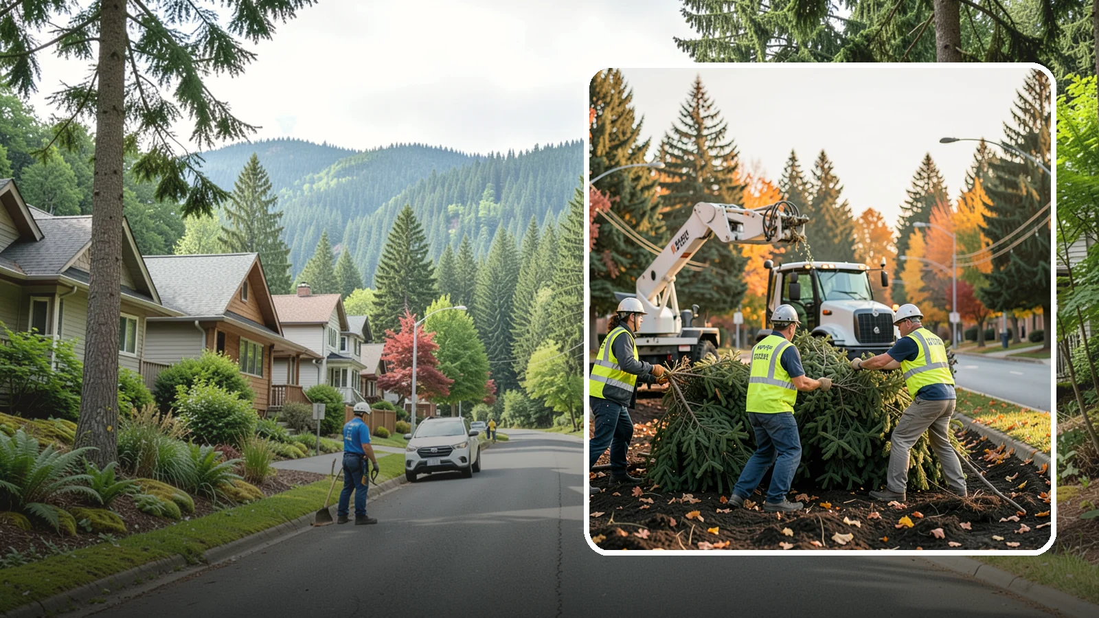 Holiday Tree Recycling in Darrington, Snohomish County, WA - Post-holiday collection and recycling of Christmas trees into mulch or compost.