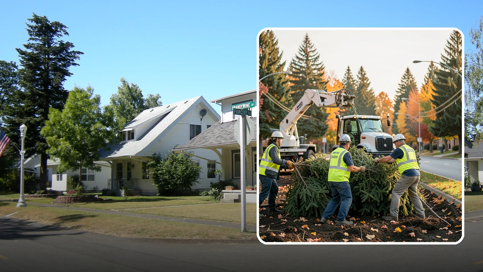 Holiday Tree Recycling in DuPont, Pierce County, WA - Post-holiday collection and recycling of Christmas trees into mulch or compost.