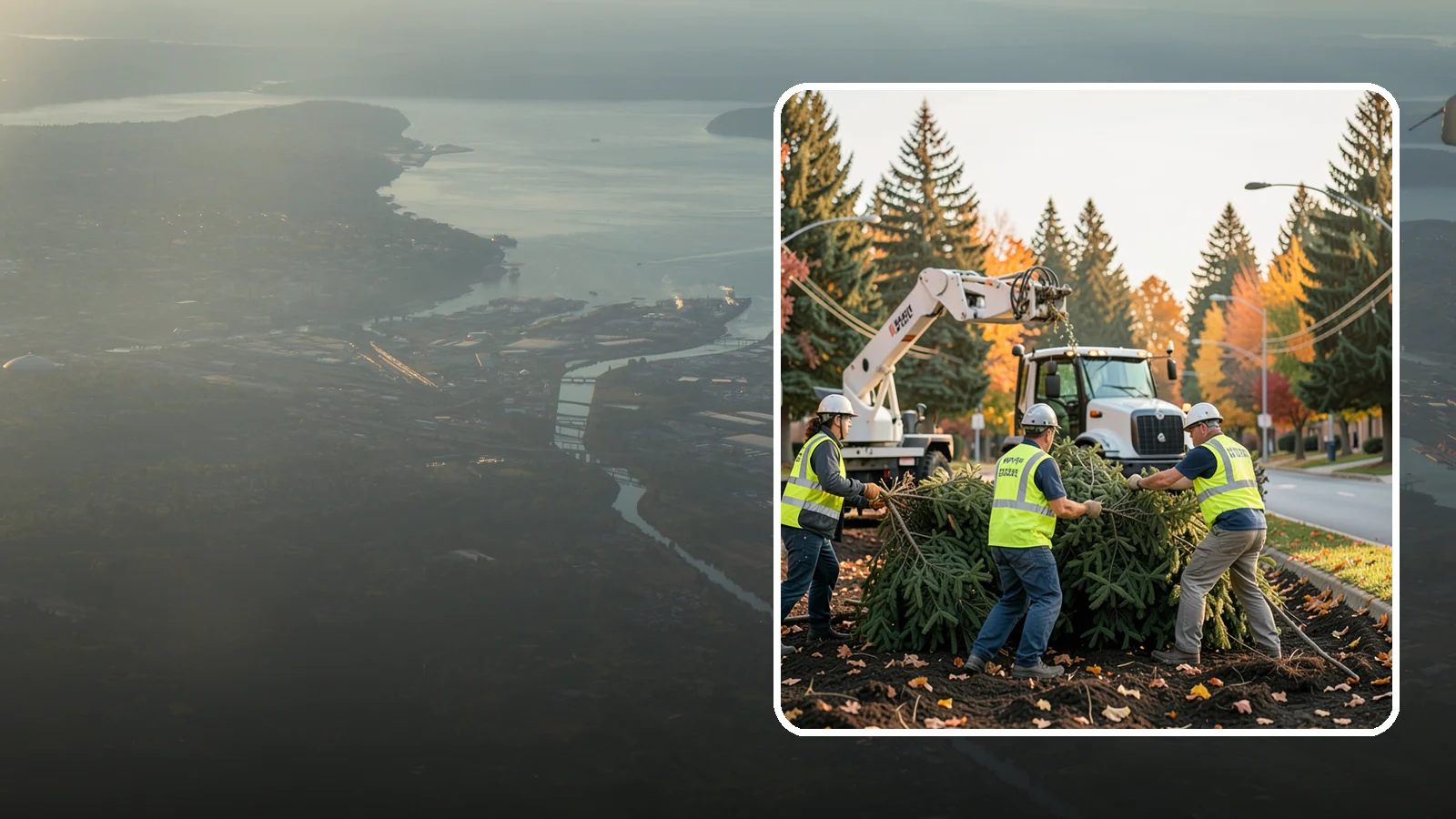 Holiday Tree Recycling in Fife, Pierce County, WA - Post-holiday collection and recycling of Christmas trees into mulch or compost.