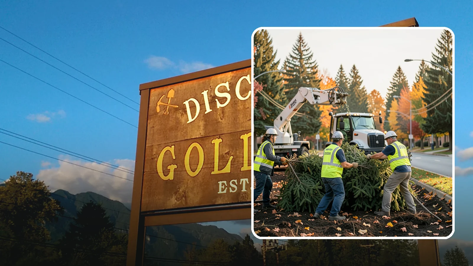 Holiday Tree Recycling in Gold Bar, Snohomish County, WA - Post-holiday collection and recycling of Christmas trees into mulch or compost.