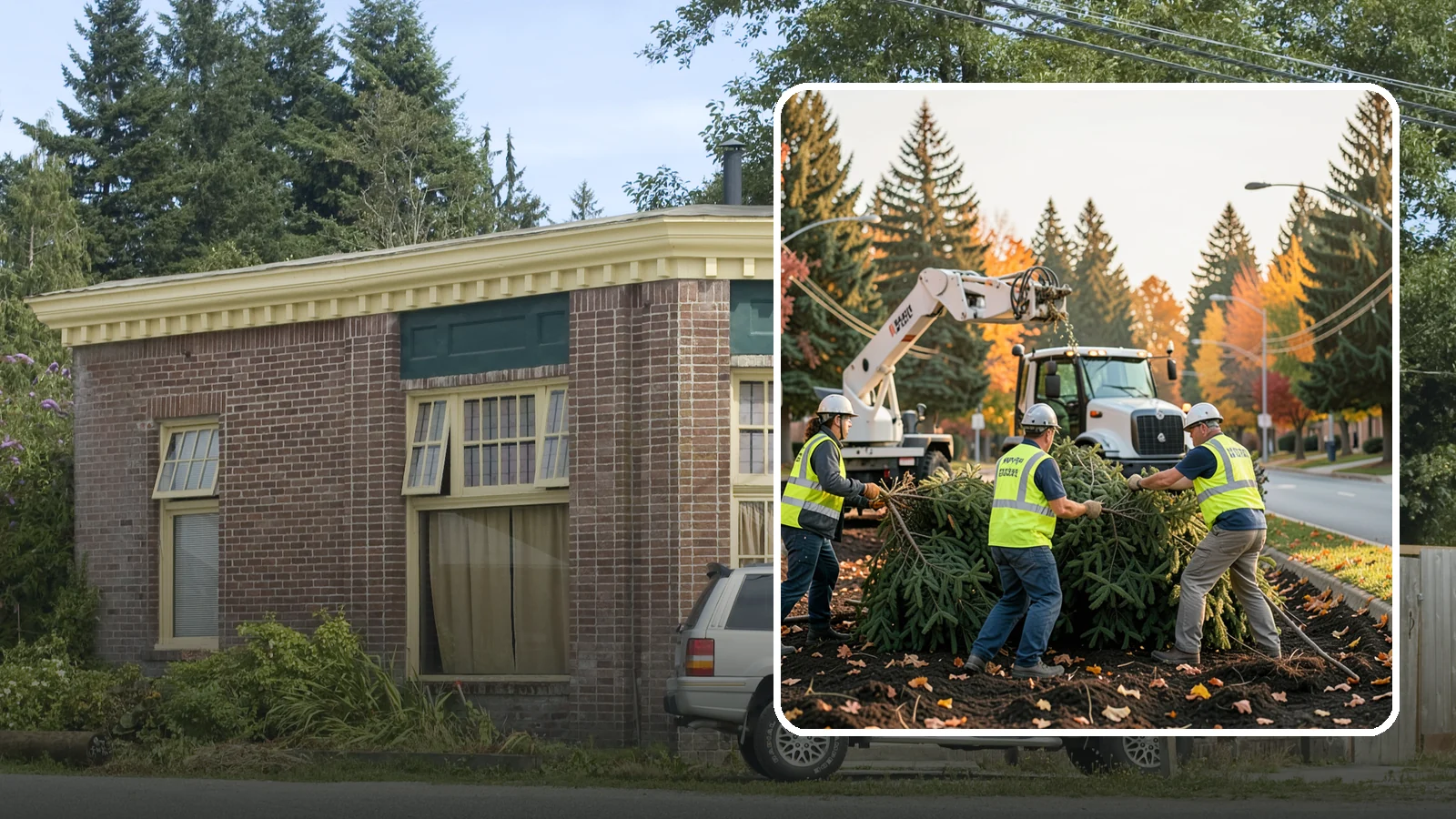 Holiday Tree Recycling in Hamilton, Skagit County, WA - Post-holiday collection and recycling of Christmas trees into mulch or compost.