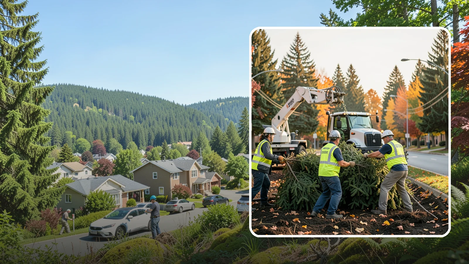 Holiday Tree Recycling in Index, Snohomish County, WA - Post-holiday collection and recycling of Christmas trees into mulch or compost.
