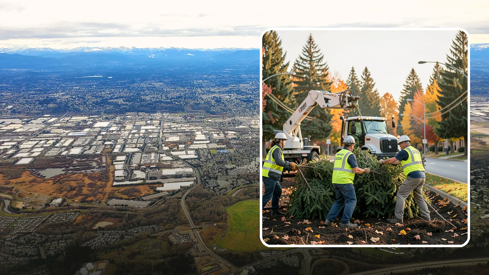 Holiday Tree Recycling in Kent, King County, WA - Post-holiday collection and recycling of Christmas trees into mulch or compost.