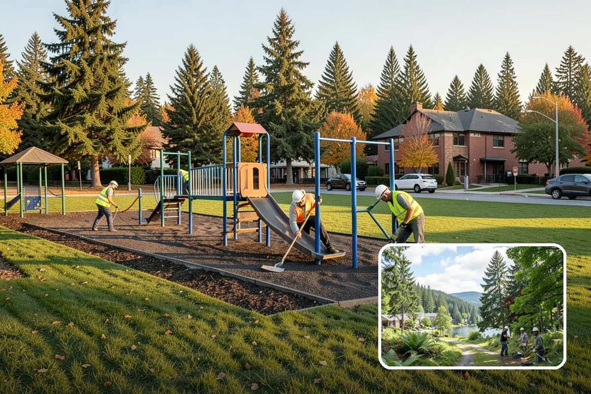 Holiday Tree Recycling in Lake Forest Park, King County, WA - Trees diverted from landfill