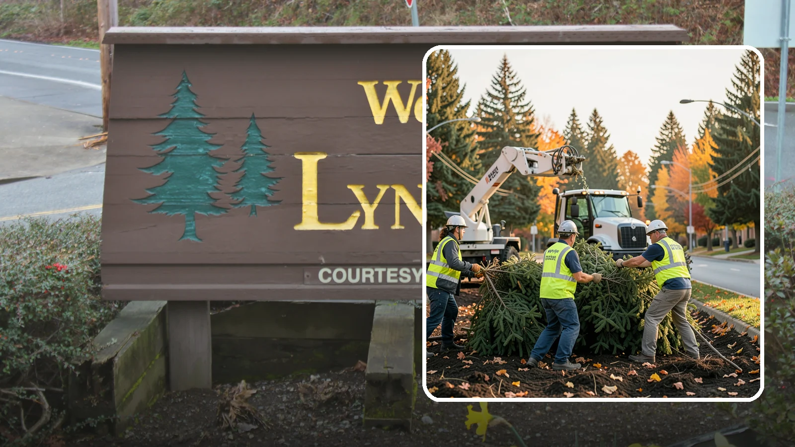 Holiday Tree Recycling in Lynnwood, Snohomish County, WA - Post-holiday collection and recycling of Christmas trees into mulch or compost.