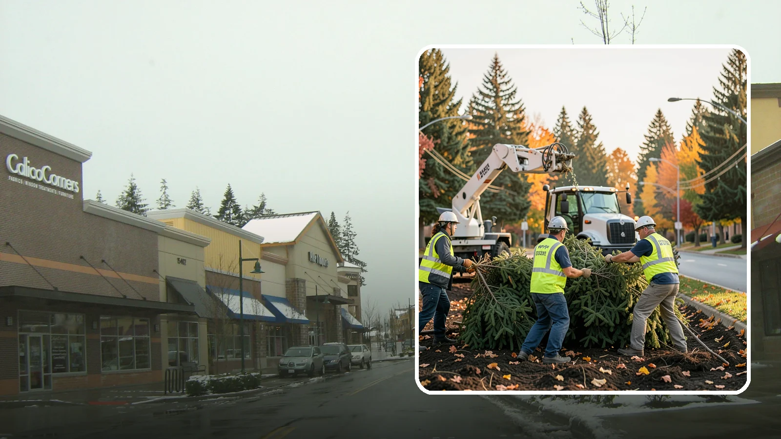Holiday Tree Recycling in Mill Creek, Snohomish County, WA - Post-holiday collection and recycling of Christmas trees into mulch or compost.