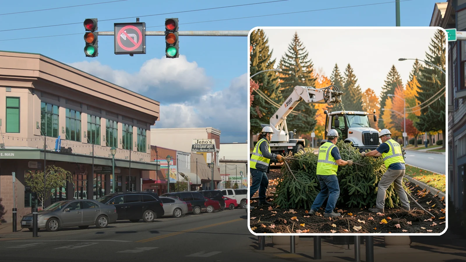 Holiday Tree Recycling in Monroe, Snohomish County, WA - Post-holiday collection and recycling of Christmas trees into mulch or compost.