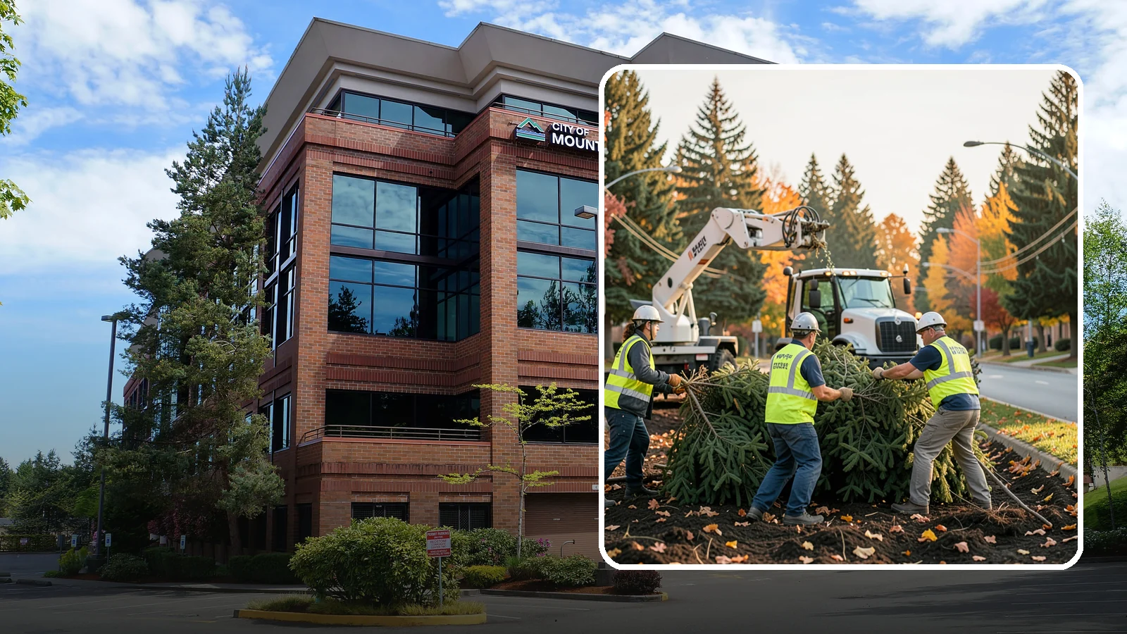Holiday Tree Recycling in Mountlake Terrace, Snohomish County, WA - Post-holiday collection and recycling of Christmas trees into mulch or compost.