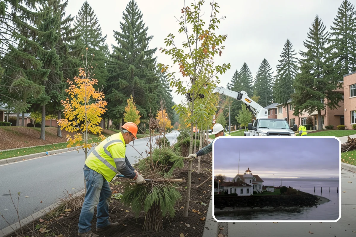 Holiday Tree Recycling in Mukilteo, Snohomish County, WA - Trees diverted from landfill
