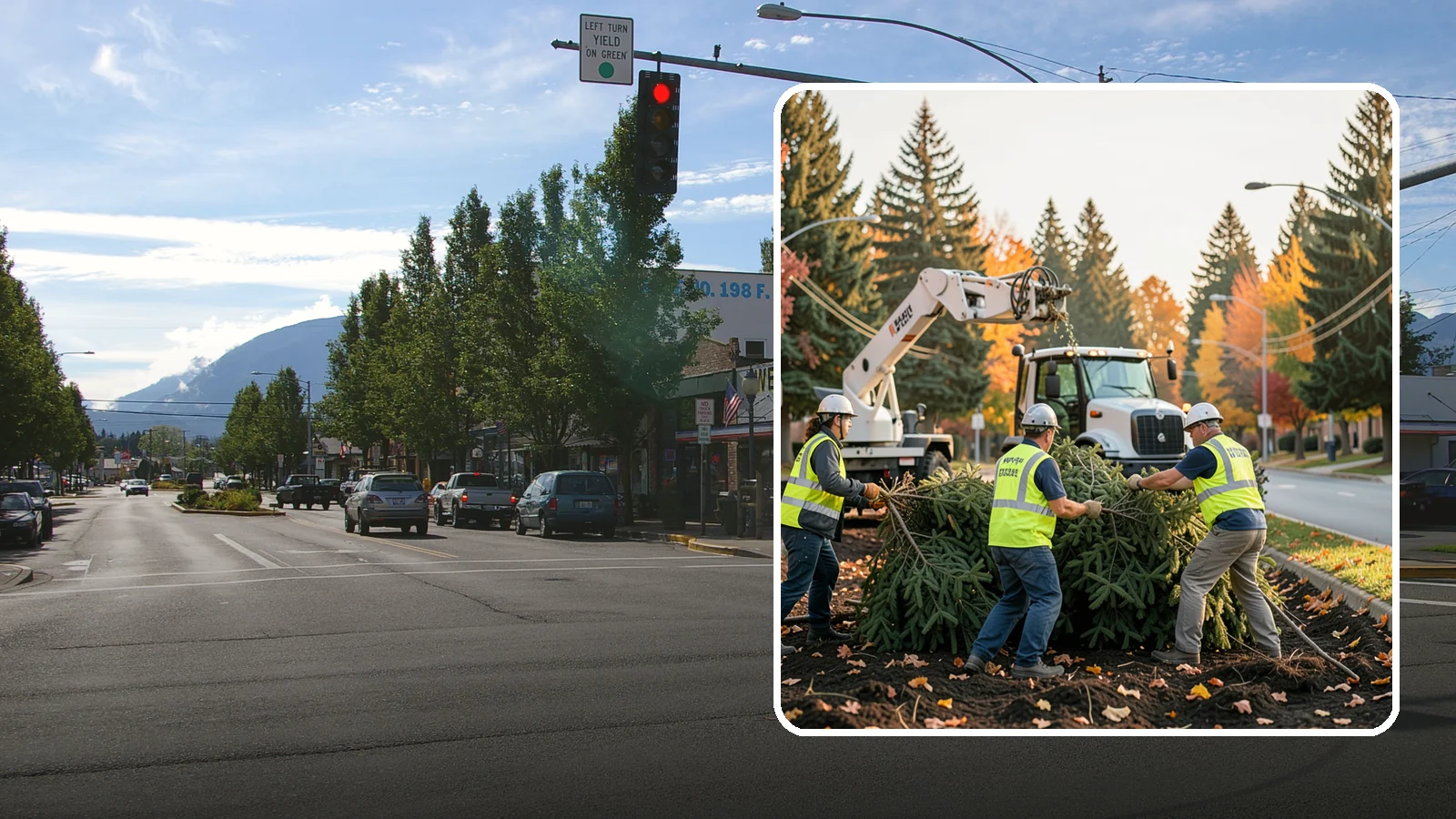 Holiday Tree Recycling in North Bend, King County, WA - Post-holiday collection and recycling of Christmas trees into mulch or compost.