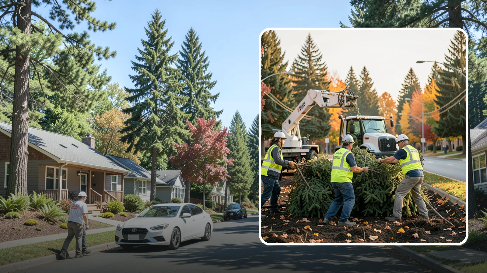 Holiday Tree Recycling in Orting, Pierce County, WA - Post-holiday collection and recycling of Christmas trees into mulch or compost.