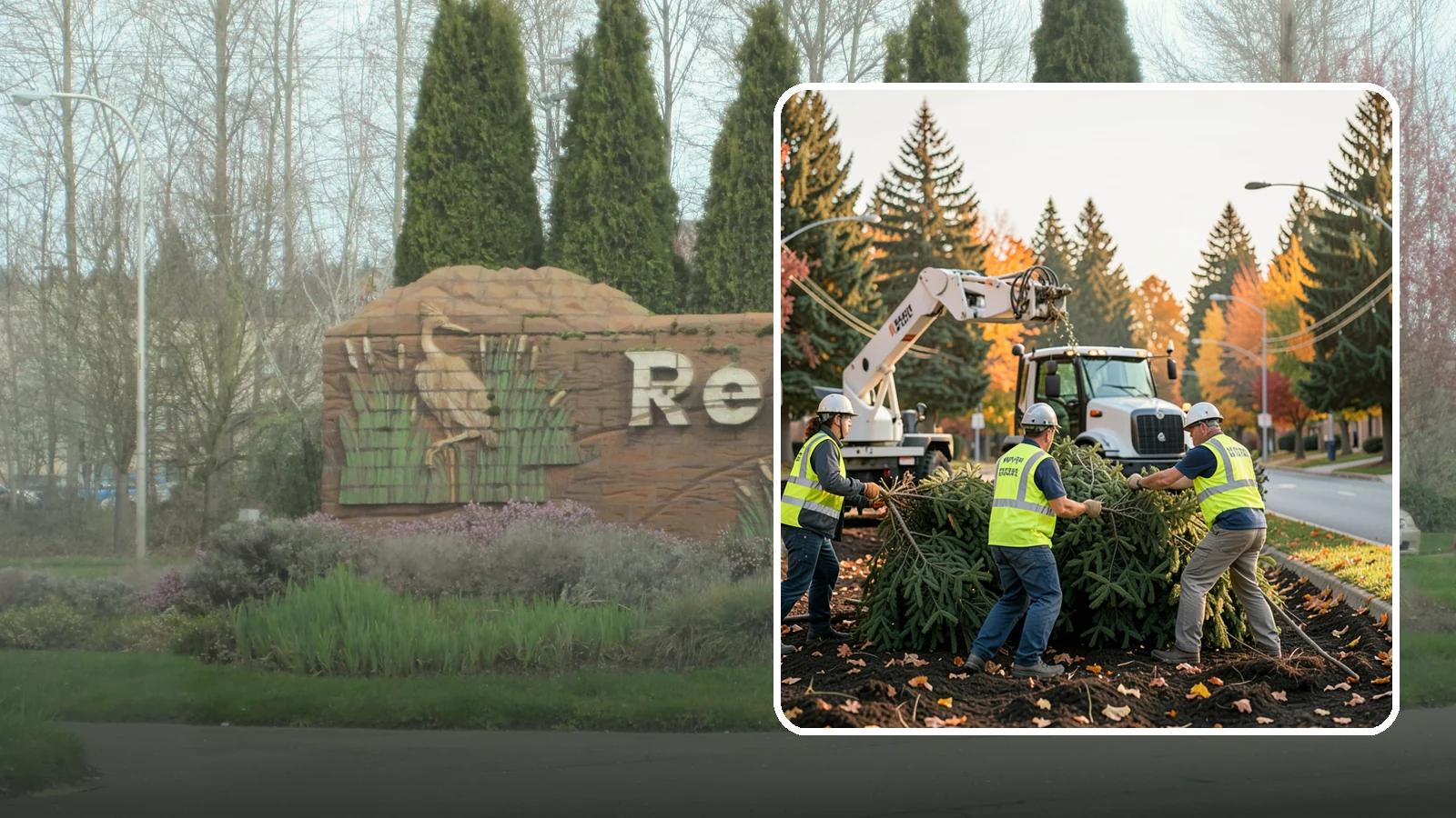 Holiday Tree Recycling in Renton, King County, WA - Post-holiday collection and recycling of Christmas trees into mulch or compost.