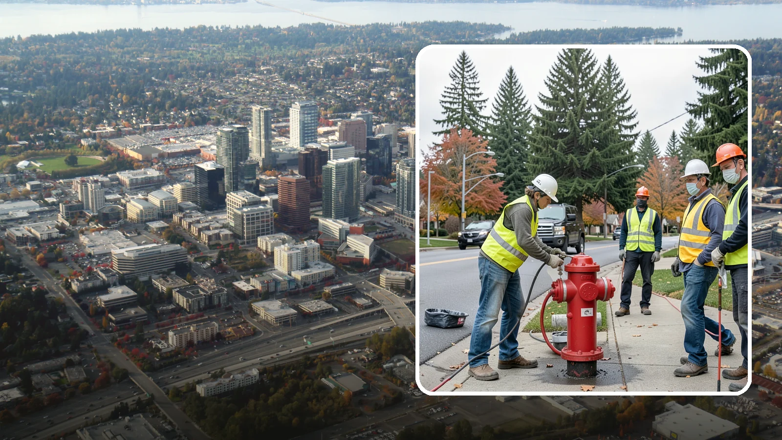 Hydrant Painting in Bellevue, King County, WA - Cleaning and repainting of fire hydrants for visibility, corrosion protection, and color coding.