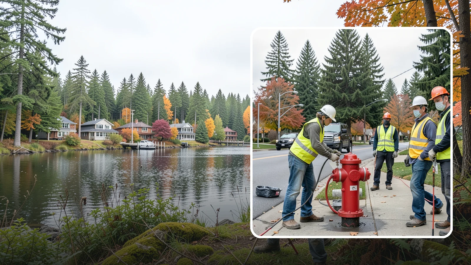 Hydrant Painting in La Conner, Skagit County, WA - Cleaning and repainting of fire hydrants for visibility, corrosion protection, and color coding.