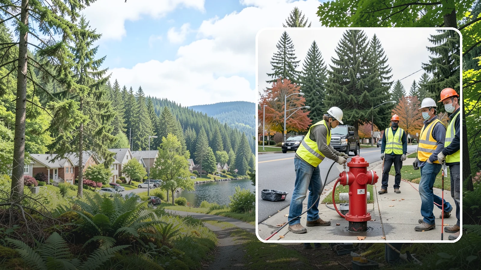 Hydrant Painting in Lake Forest Park, King County, WA - Cleaning and repainting of fire hydrants for visibility, corrosion protection, and color coding.