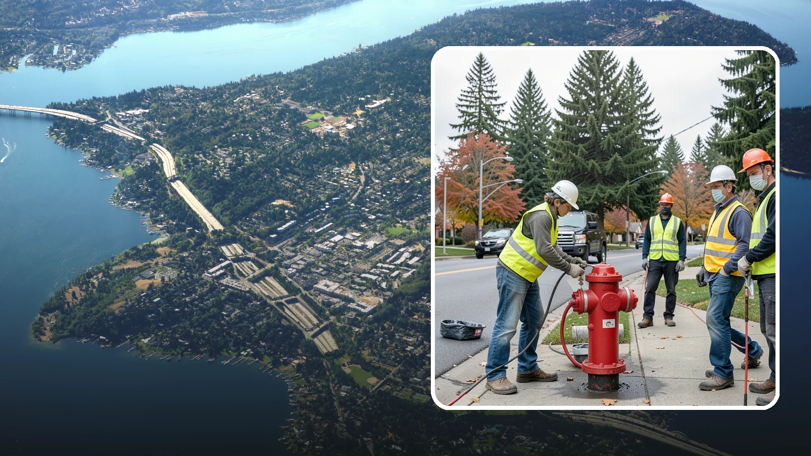 Hydrant Painting in Mercer Island, King County, WA - Cleaning and repainting of fire hydrants for visibility, corrosion protection, and color coding.