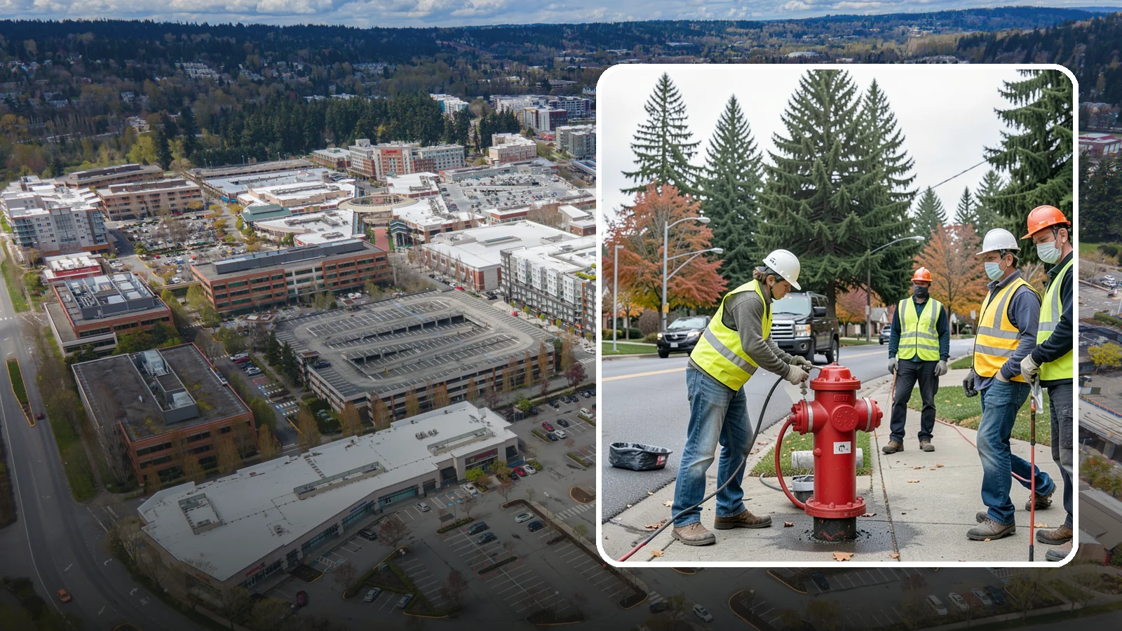 Hydrant Painting in Redmond, King County, WA - Cleaning and repainting of fire hydrants for visibility, corrosion protection, and color coding.