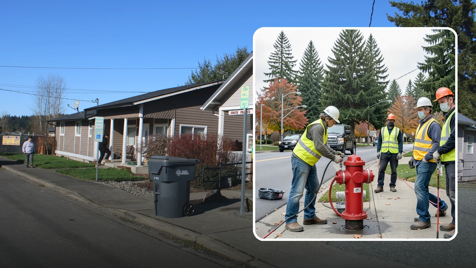 Hydrant Painting in South Prairie, Pierce County, WA - Cleaning and repainting of fire hydrants for visibility, corrosion protection, and color coding.