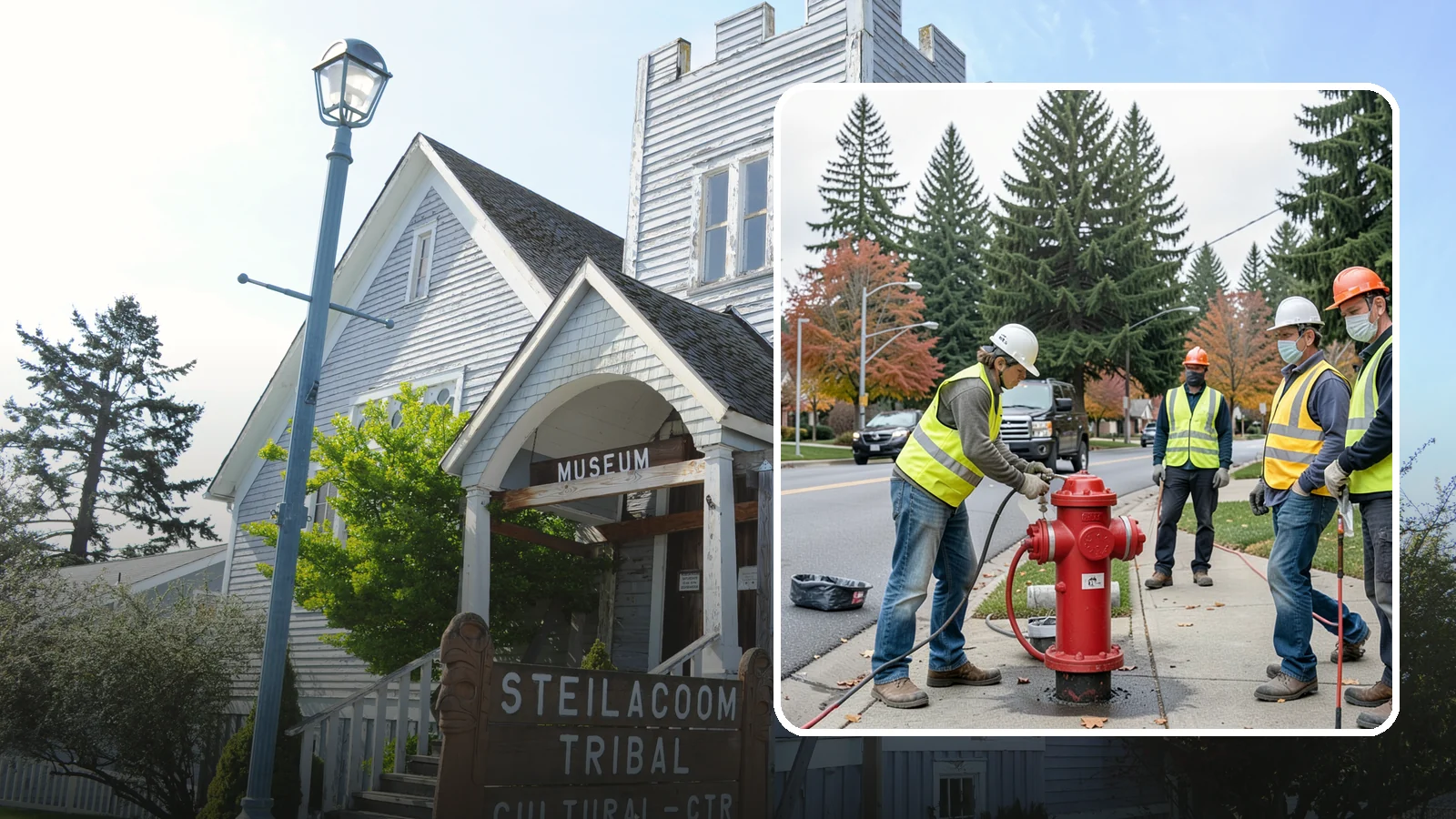 Hydrant Painting in Steilacoom, Pierce County, WA - Cleaning and repainting of fire hydrants for visibility, corrosion protection, and color coding.