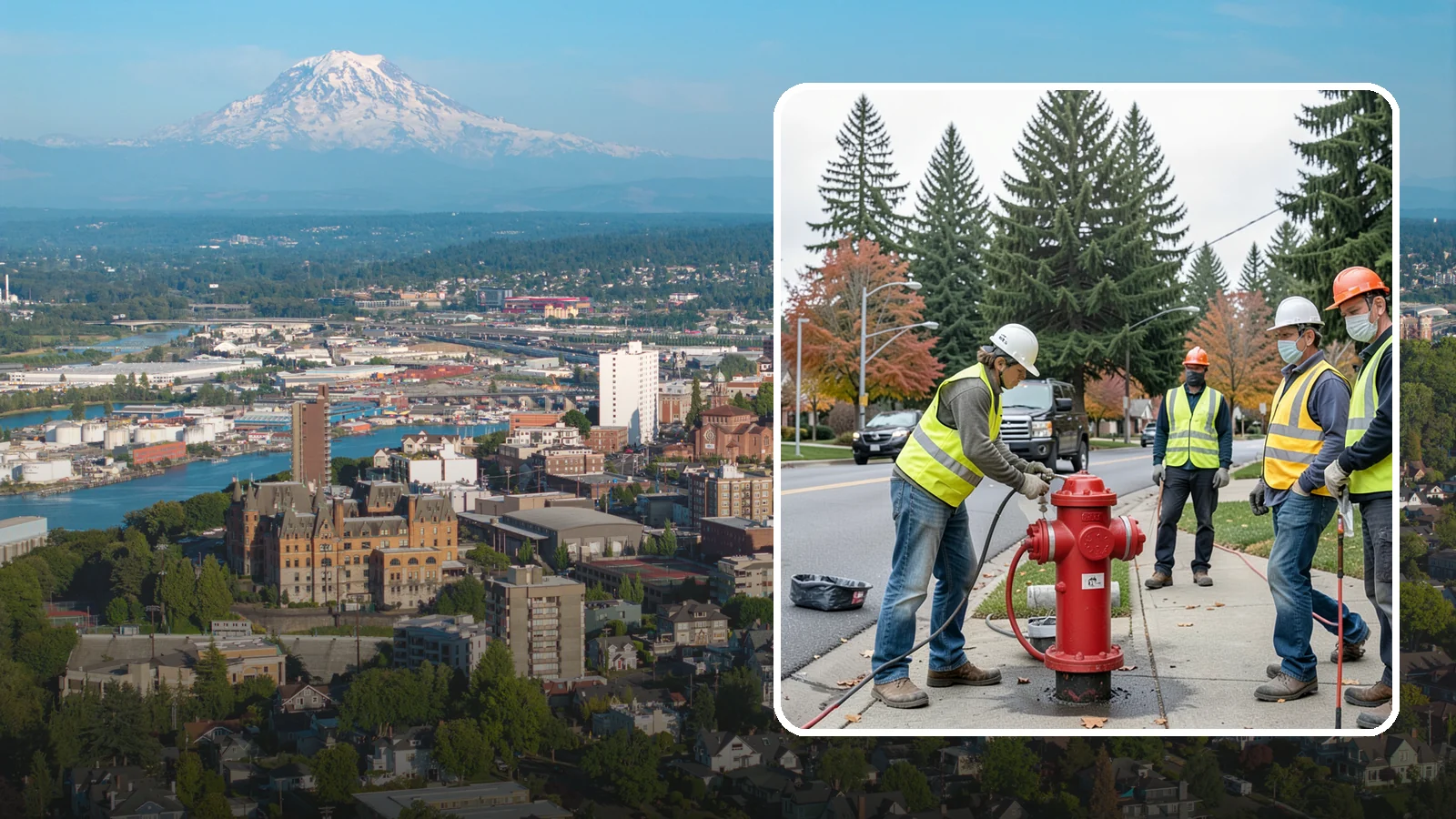 Hydrant Painting in Tacoma, Pierce County, WA - Cleaning and repainting of fire hydrants for visibility, corrosion protection, and color coding.