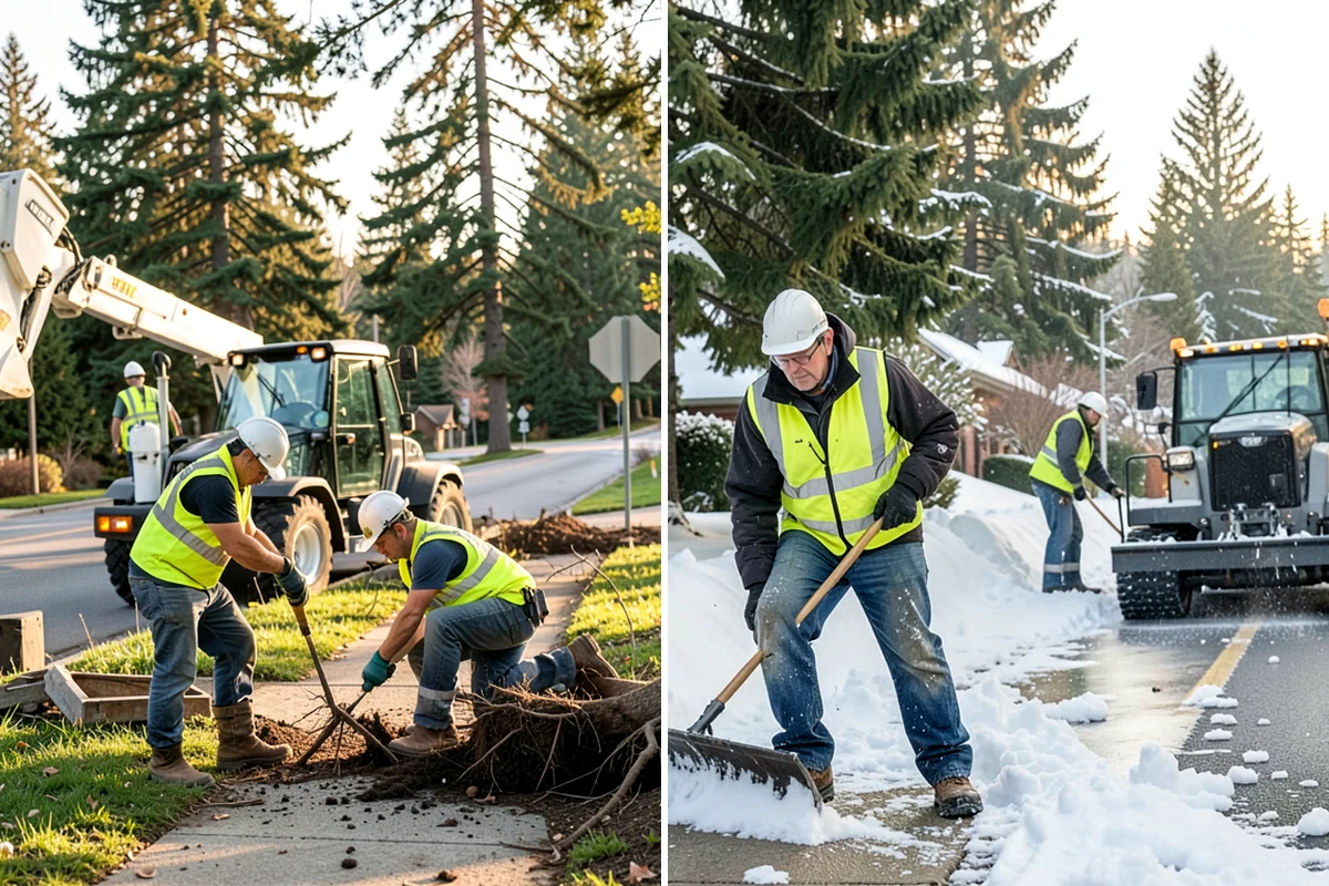 Ice Control in Arlington, Snohomish County, WA - Monitor pavement temperatures and forecasts for freeze events