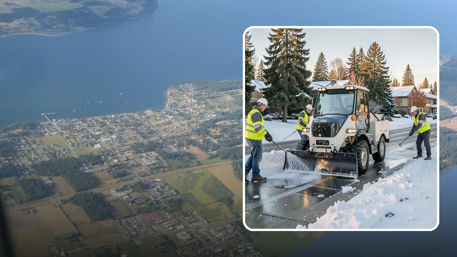 Ice Control in Coupeville, Island County, WA - Proactive and reactive ice control for roads, lots, and walkways to reduce hazards during freezing conditions.