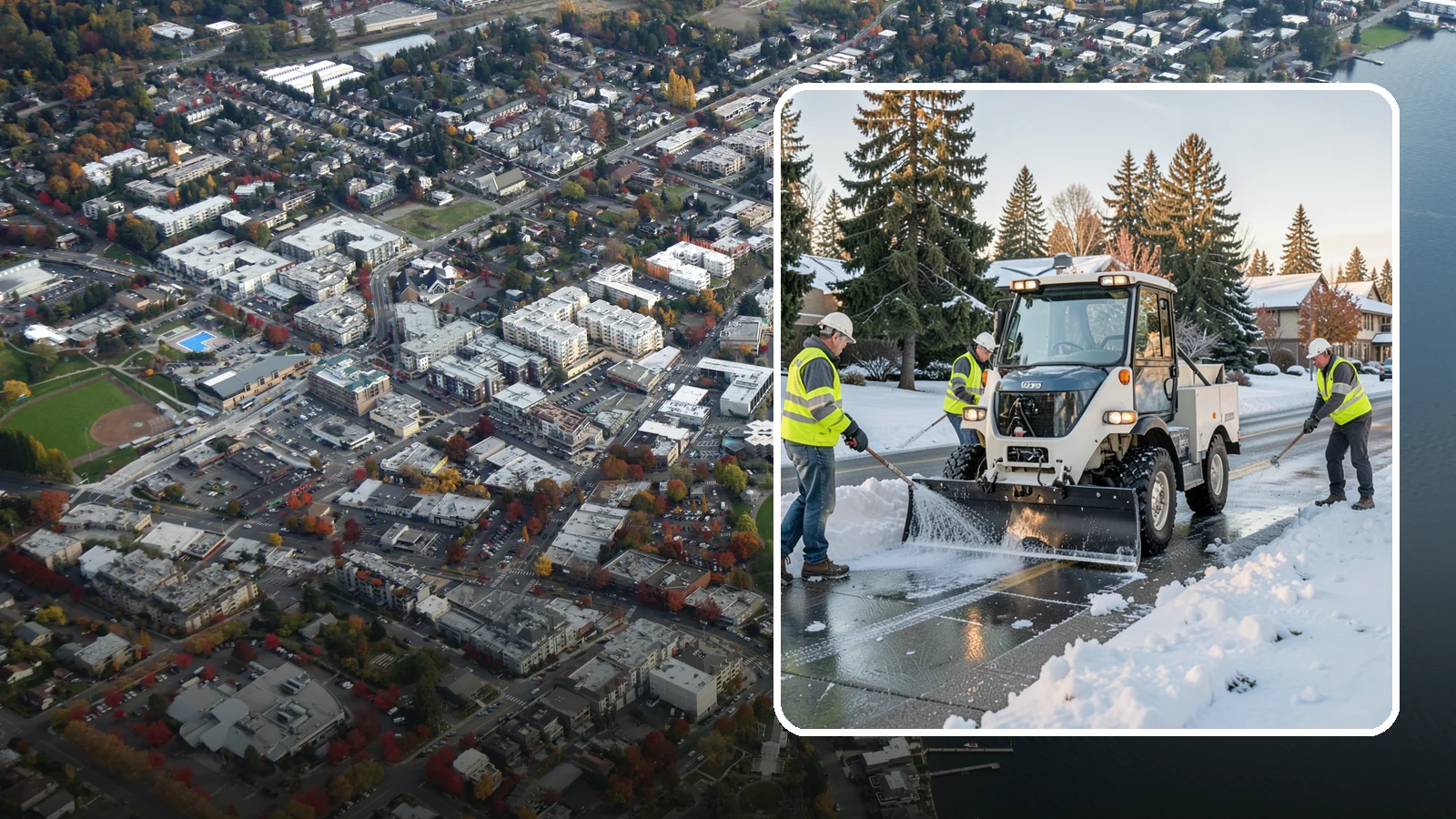Ice Control in Kirkland, King County, WA - Proactive and reactive ice control for roads, lots, and walkways to reduce hazards during freezing conditions.