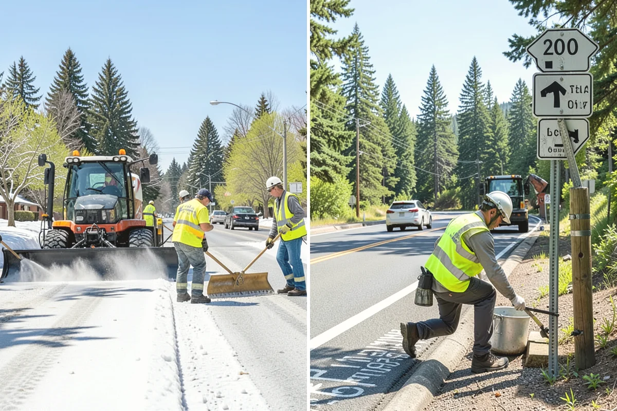 Ice Control in Oak Harbor, Island County, WA - Monitor pavement temperatures and forecasts for freeze events