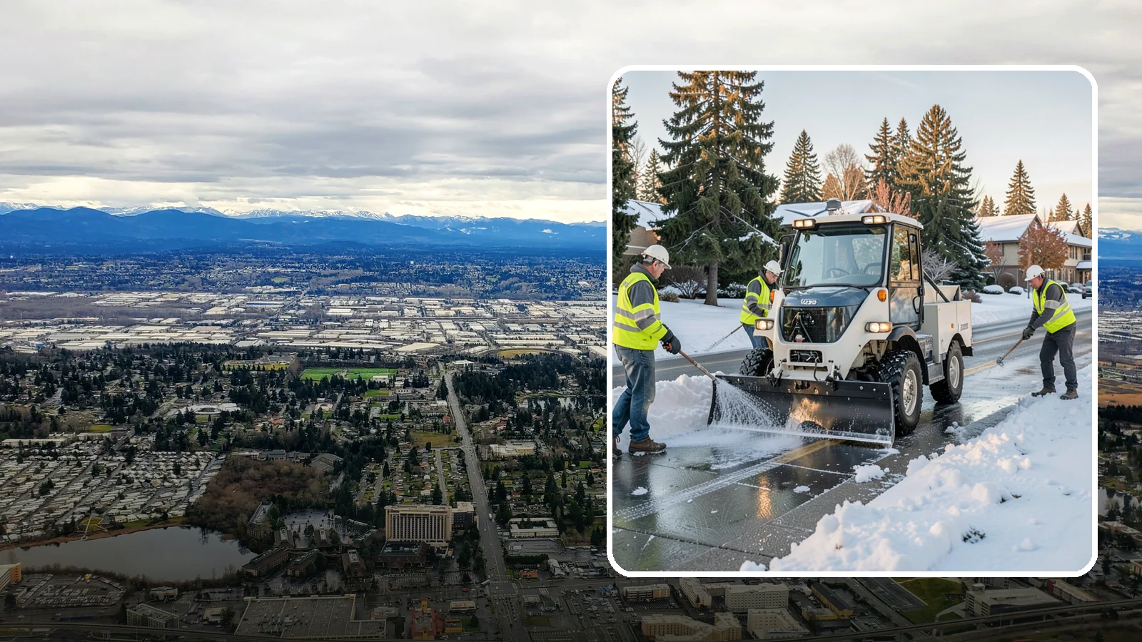 Ice Control in SeaTac, King County, WA - Proactive and reactive ice control for roads, lots, and walkways to reduce hazards during freezing conditions.