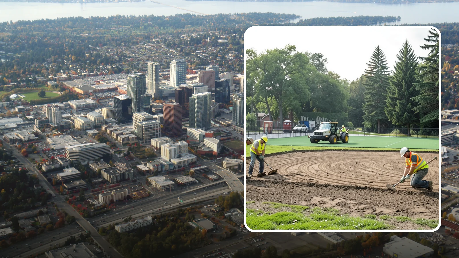 Infield Mix Renovation in Bellevue, King County, WA - Reconditioning of skinned infield surfaces to correct grade, restore drainage, and improve ball response.