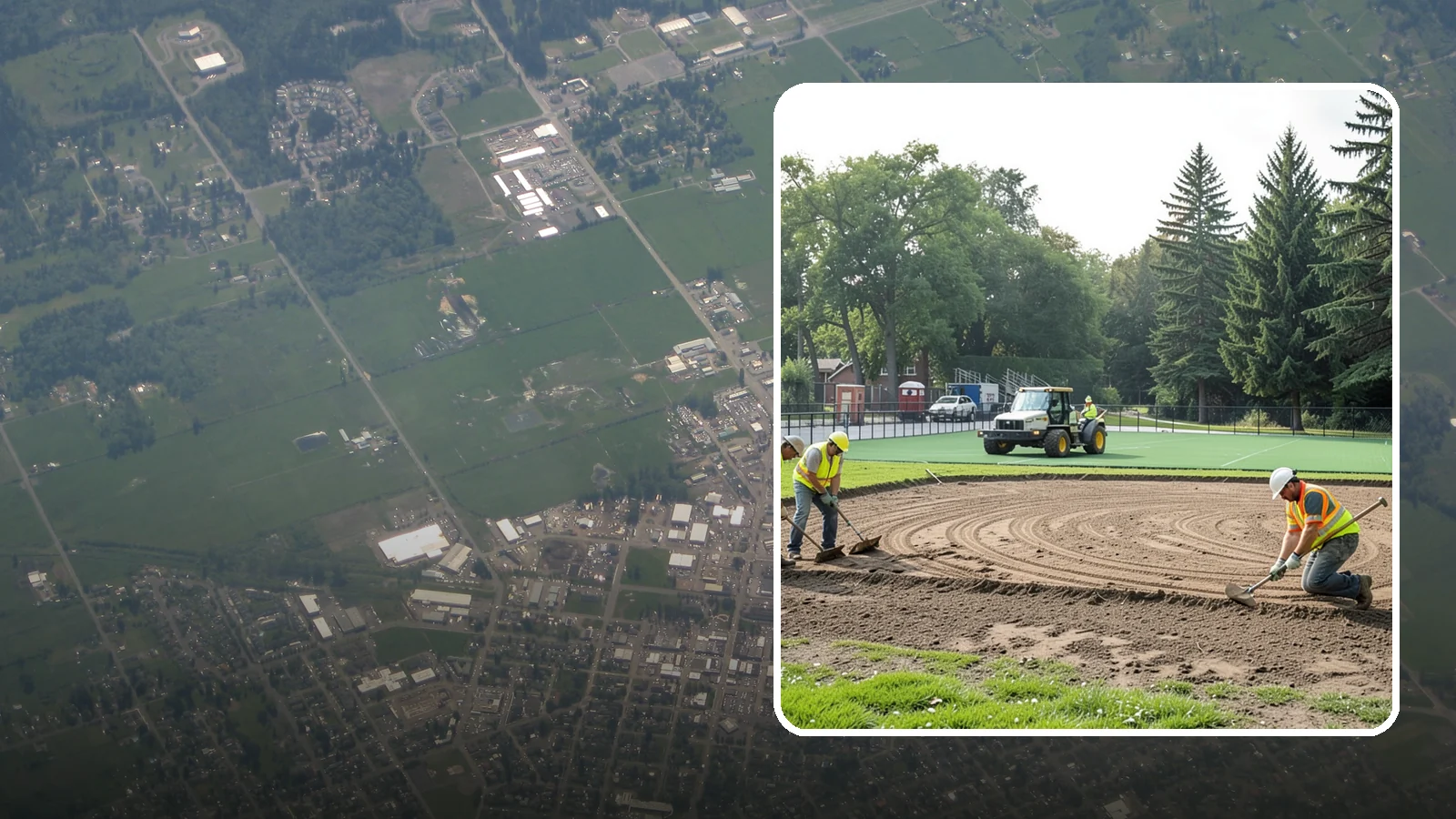 Infield Mix Renovation in Enumclaw, King County, WA - Reconditioning of skinned infield surfaces to correct grade, restore drainage, and improve ball response.