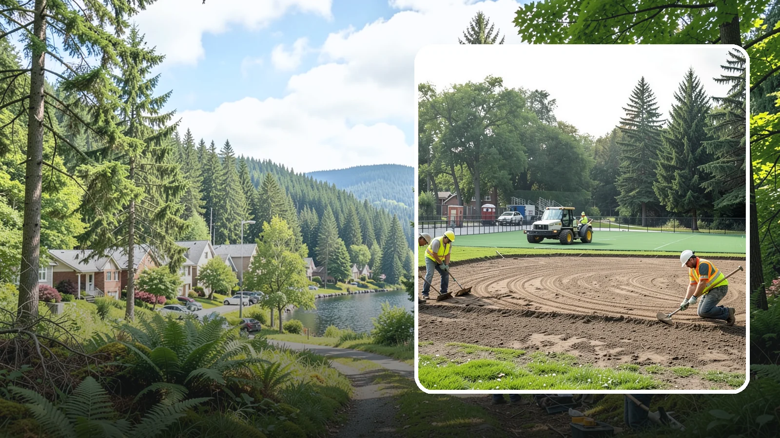 Infield Mix Renovation in Lake Forest Park, King County, WA - Reconditioning of skinned infield surfaces to correct grade, restore drainage, and improve ball response.