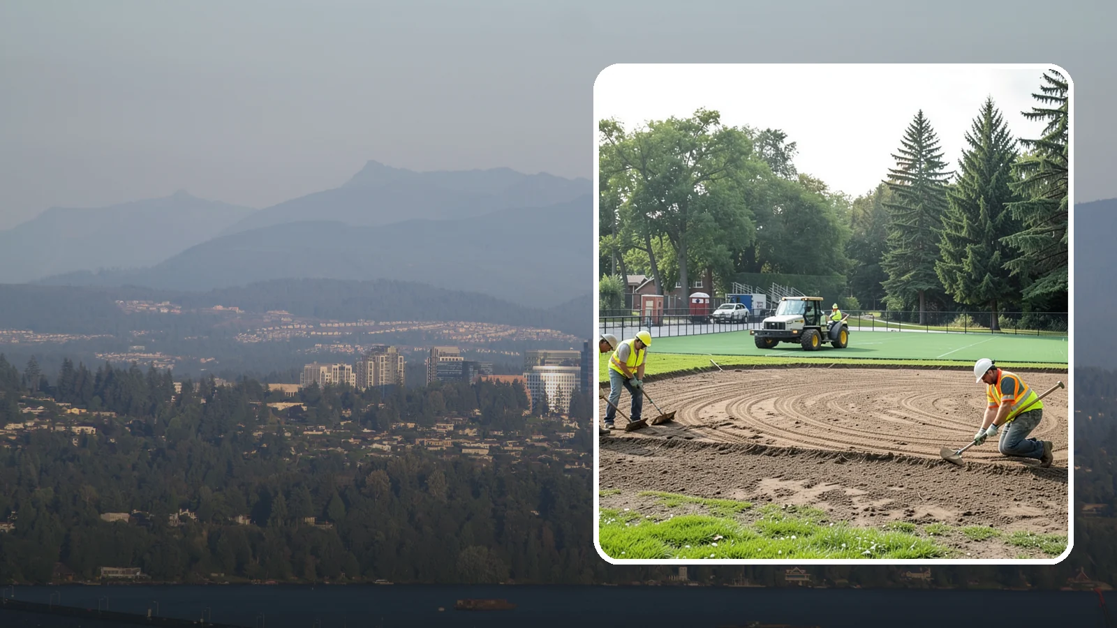 Infield Mix Renovation in Medina, King County, WA - Reconditioning of skinned infield surfaces to correct grade, restore drainage, and improve ball response.