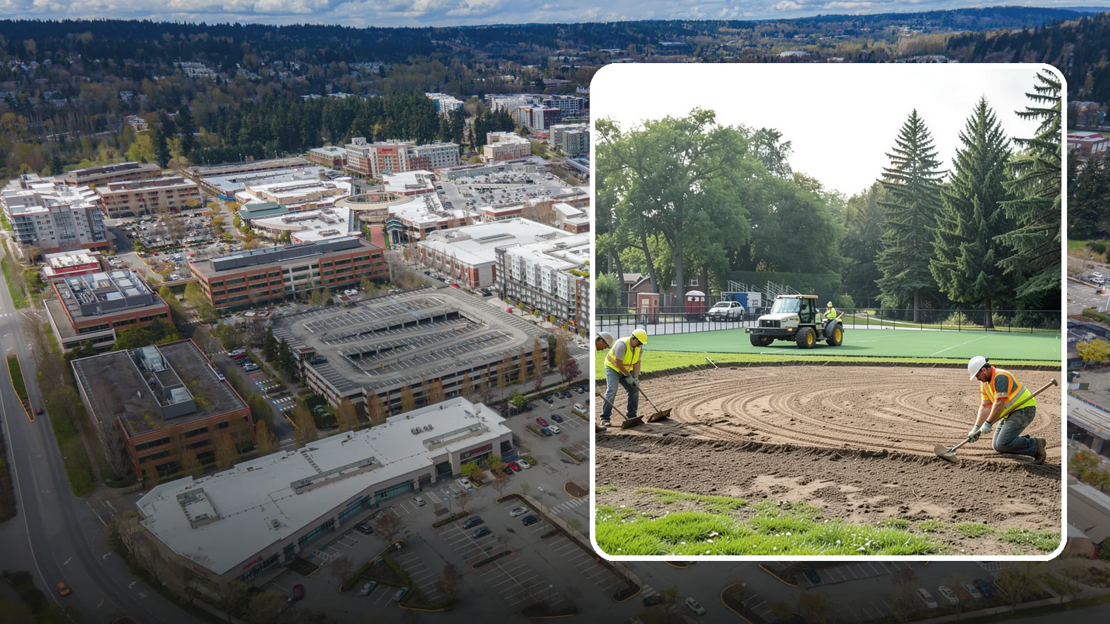 Infield Mix Renovation in Redmond, King County, WA - Reconditioning of skinned infield surfaces to correct grade, restore drainage, and improve ball response.