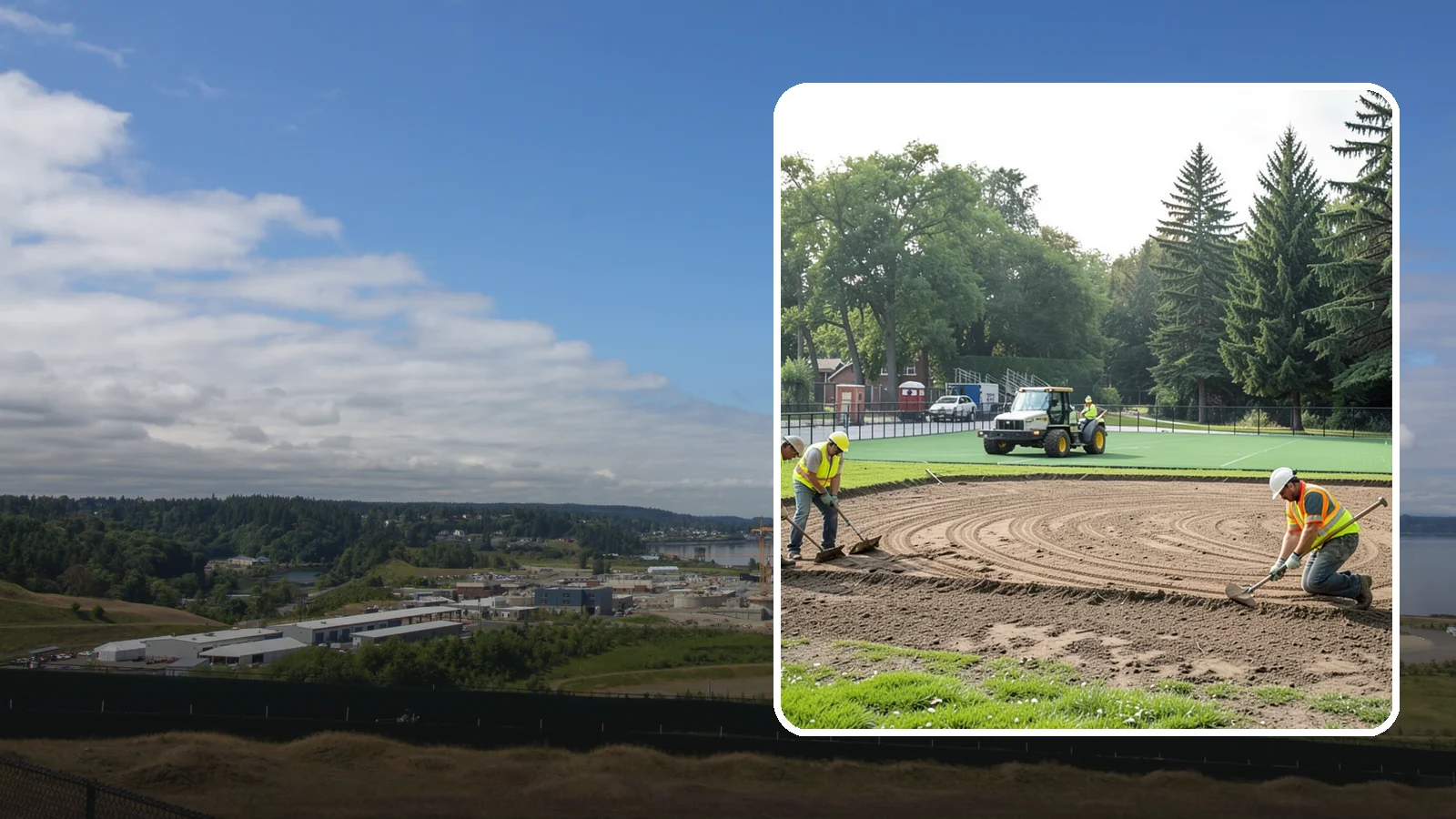 Infield Mix Renovation in University Place, Pierce County, WA - Reconditioning of skinned infield surfaces to correct grade, restore drainage, and improve ball response.