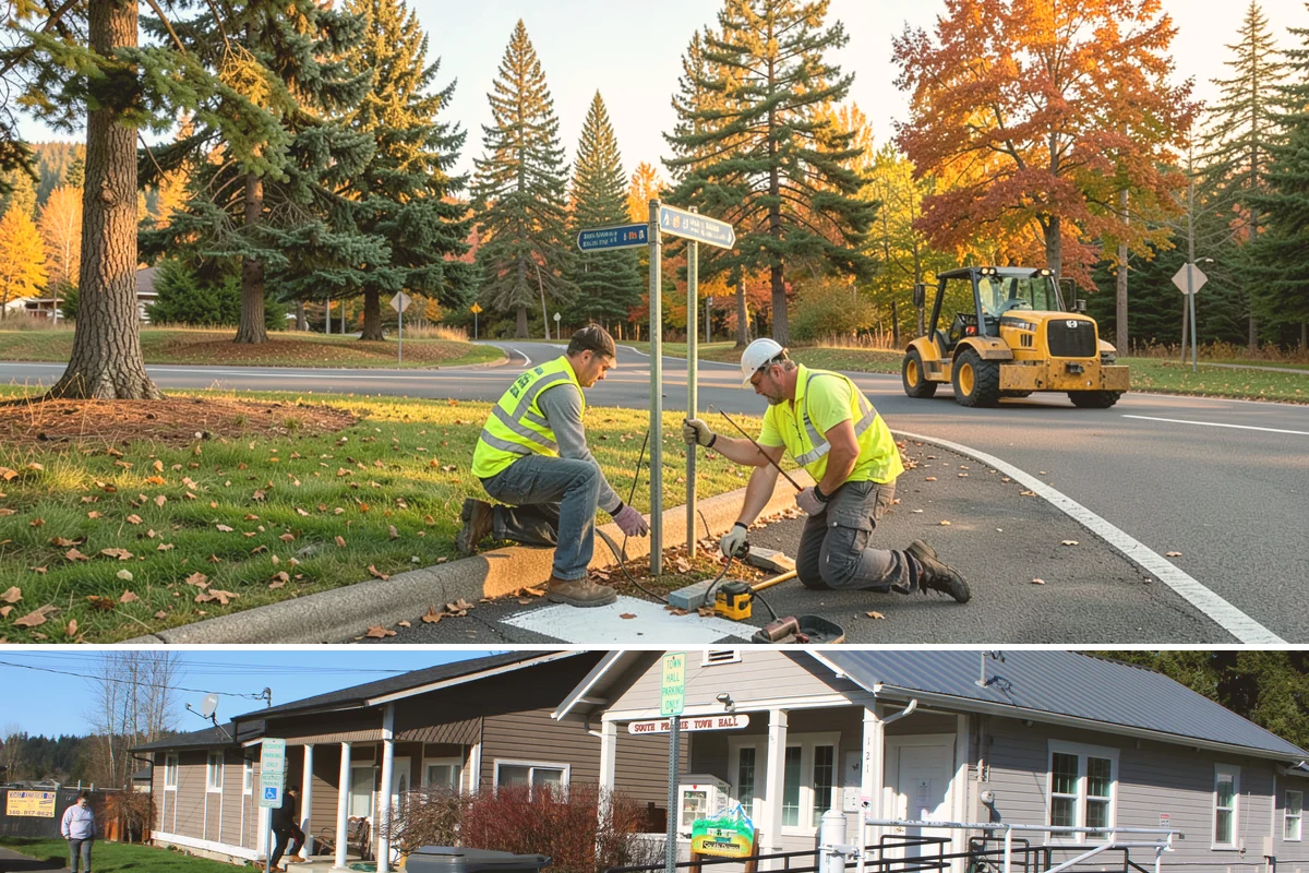 Informational Signs in South Prairie, Pierce County, WA - Fabrication and installation run year-round, with interpretive projects at outdoor sites often timed for the drier season to...