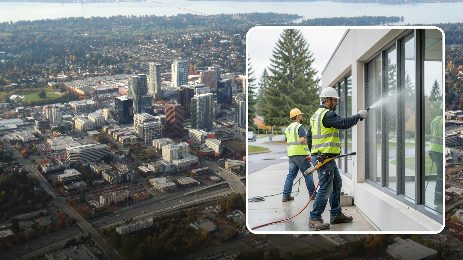 Interior Window Washing in Bellevue, King County, WA - Streak-free interior glass keeps lobbies, offices, and partitions bright and professional for the public.